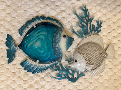 Fisch – Metallbild mit Fisch und Korallenmotiv