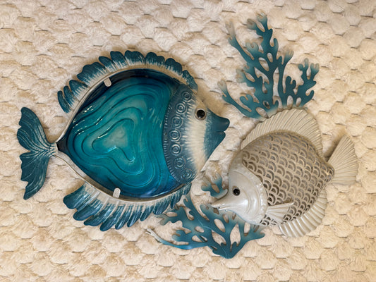 Fisch – Metallbild mit Fisch und Korallenmotiv