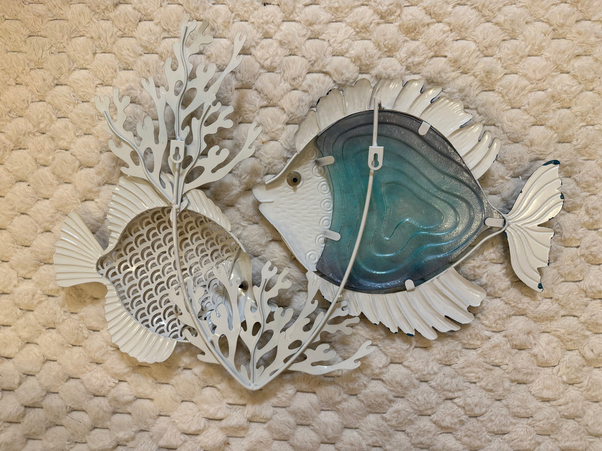 Fisch – Metallbild mit Fisch und Korallenmotiv