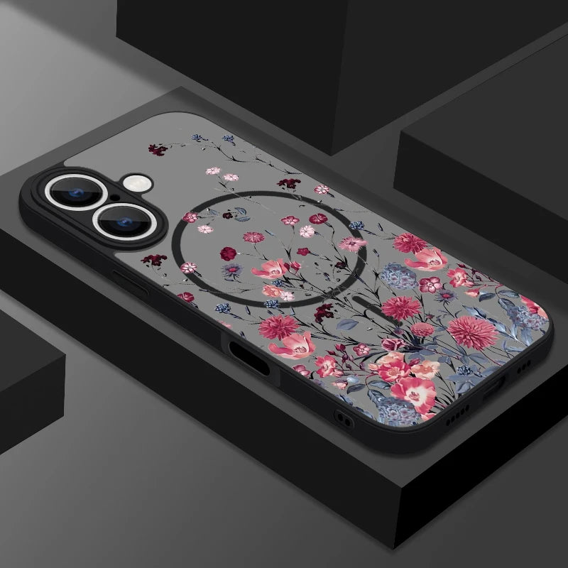 Flower – Matte Magnetische Handyhülle mit Blumen-Design