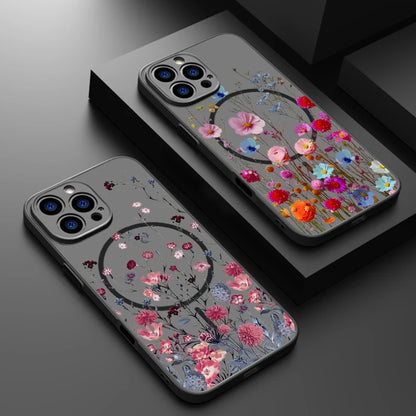 Flower – Matte Magnetische Handyhülle mit Blumen-Design