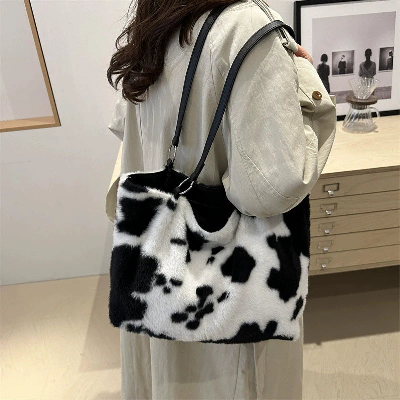 Cow – Große Shopper-Tasche mit Kuh-Print