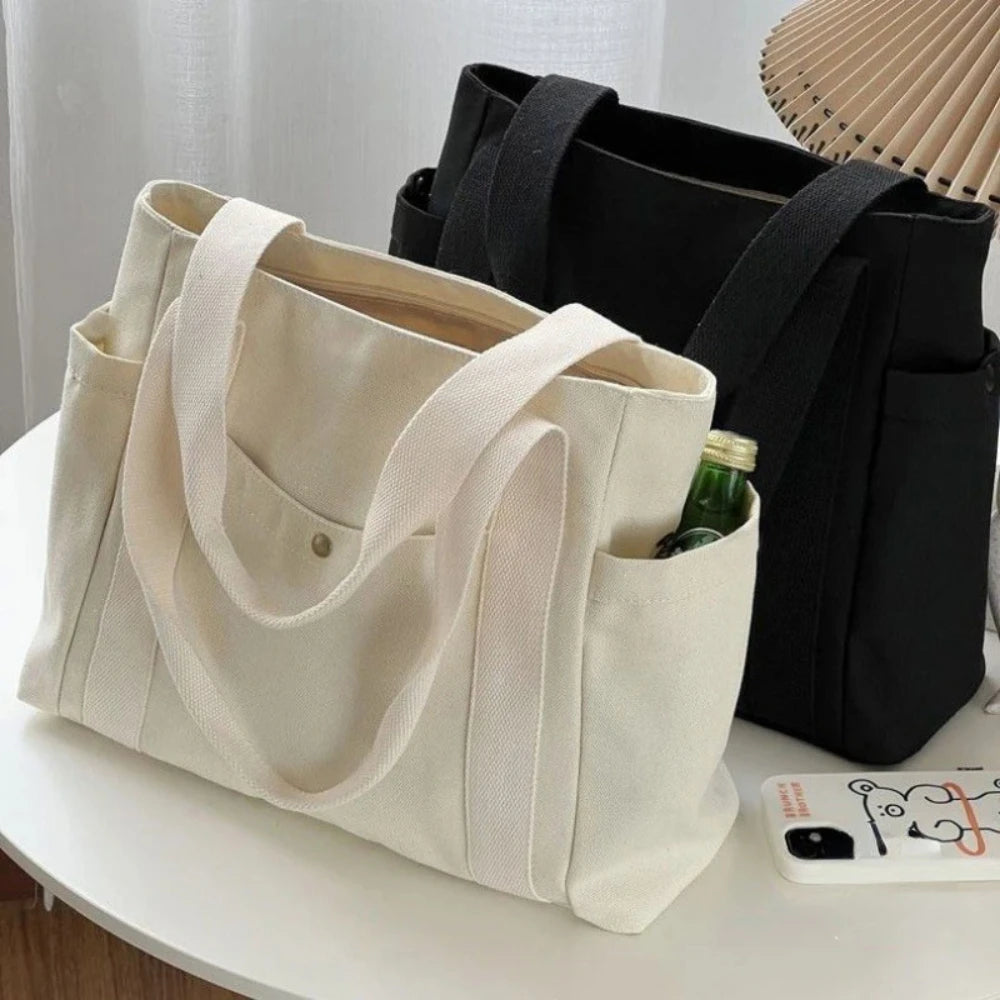 Daily – Große Canvas-Tasche mit Reißverschluss