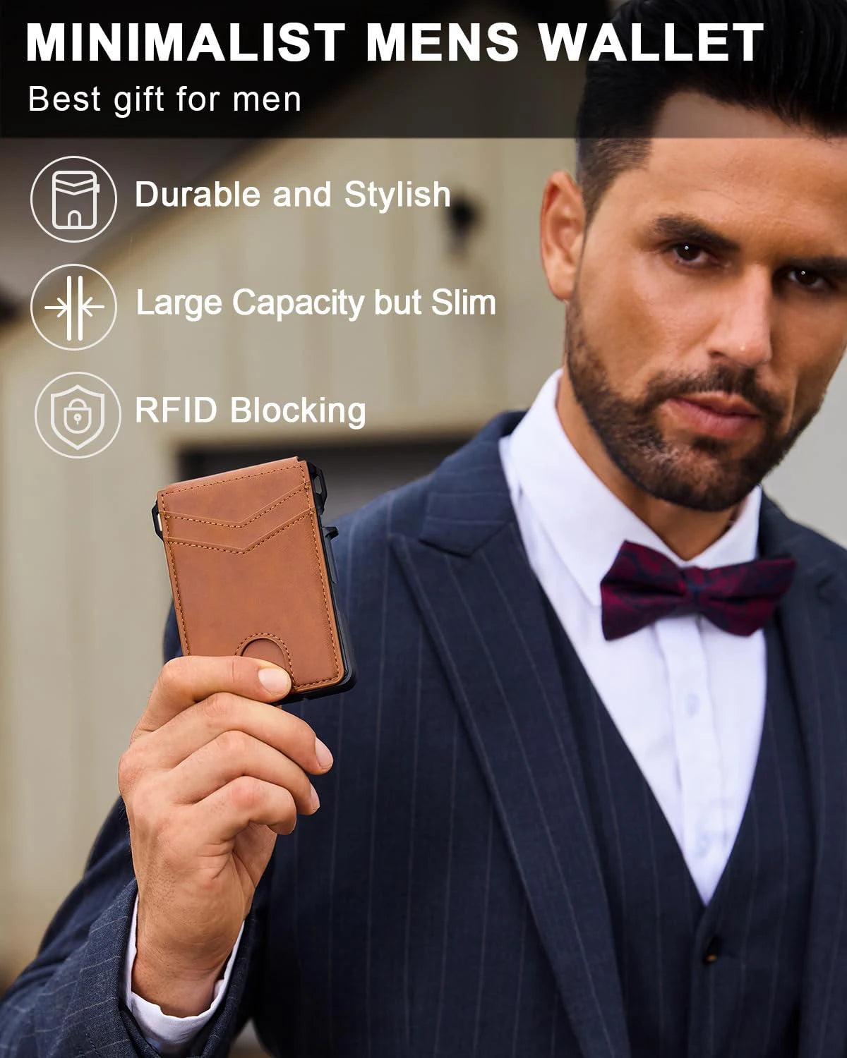 Slim – RFID-Kartenetui mit Pop-up-Funktion & Geldklammer