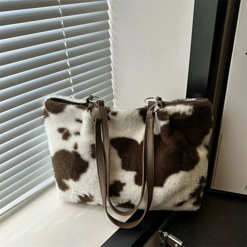 Cow – Große Shopper-Tasche mit Kuh-Print