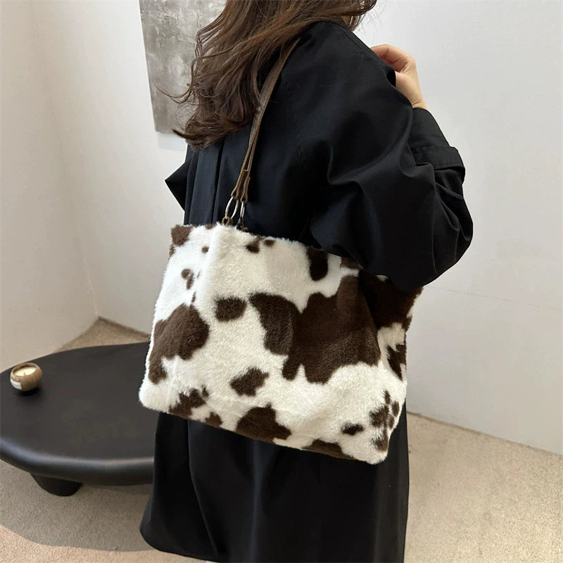 Cow – Große Shopper-Tasche mit Kuh-Print