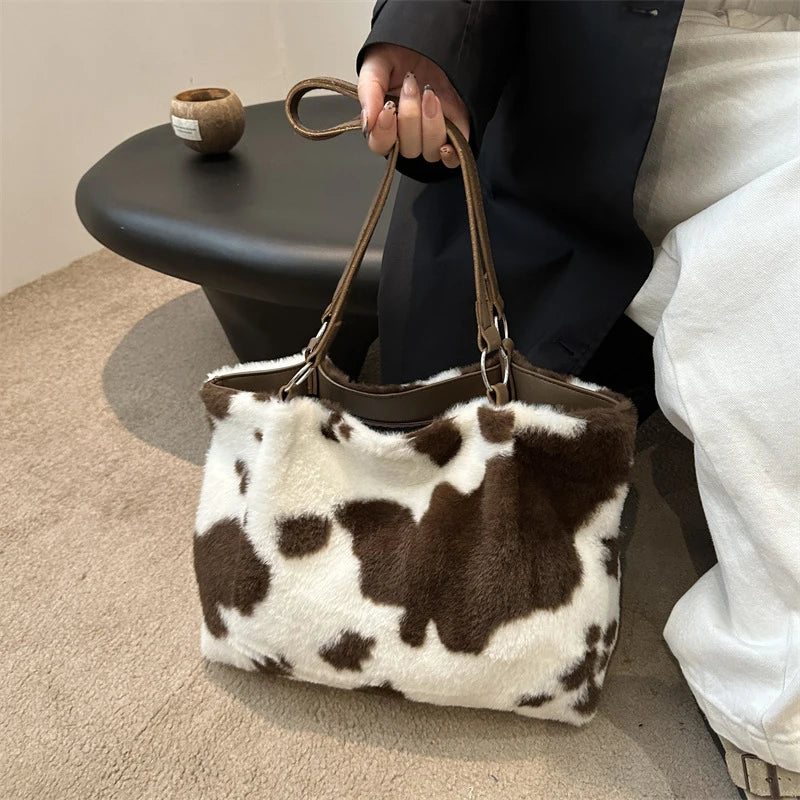 Cow – Große Shopper-Tasche mit Kuh-Print