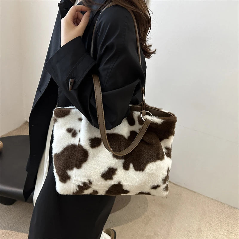 Cow – Große Shopper-Tasche mit Kuh-Print