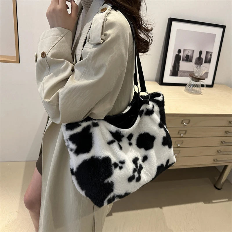 Cow – Große Shopper-Tasche mit Kuh-Print