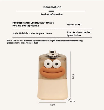 Pop – Cartoon-Zahnstocherhalter mit Druckmechanismus